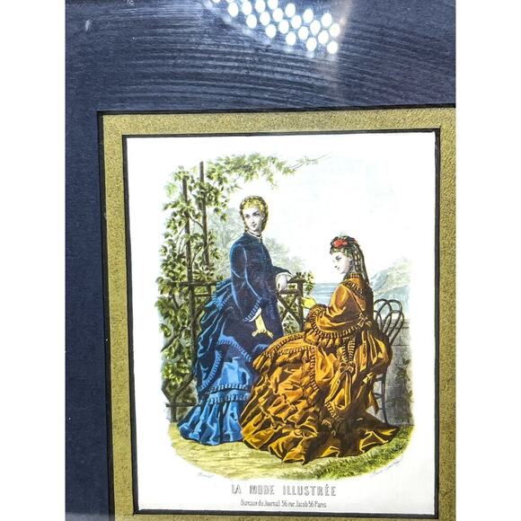 Vintage Gold Framed La Mode Illustree Bureaux du Journal. 56 rue Jacob 56 Paris - Picture 2 of 2